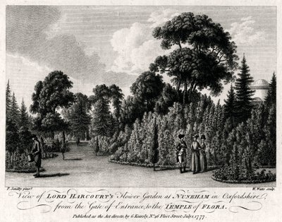Veduta del giardino fiorito di Lord Harcourt a Nuneham nell