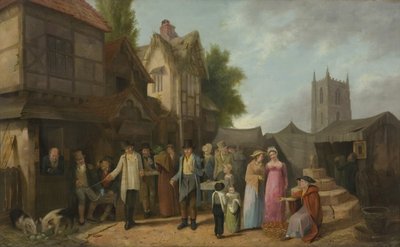 Scena fuori da una locanda, forse a Long Ashton, Bristol, c.1824 da William West