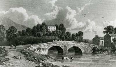 Greta Hall e il ponte di Keswick, inciso da E. Francis, 1842 da William Westall