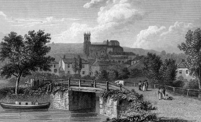 Hythe dal ponte del canale, inciso da E. Finden, 1829 da William Westall