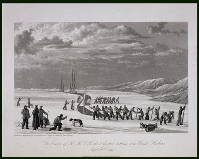Gli equipaggi della H.M.S. Hecla e Griper che tagliano nel porto invernale, 26 settembre 1819, da 