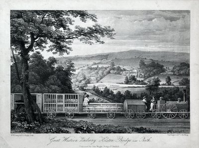 Great Western Railway, Kelston Bridge vicino a Bath, c.1835-40 da William Weston Young