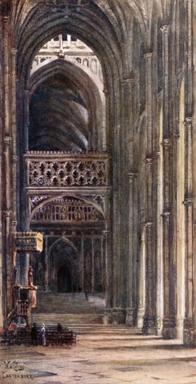 Canterbury, interno della navata da William Wiehe Collins