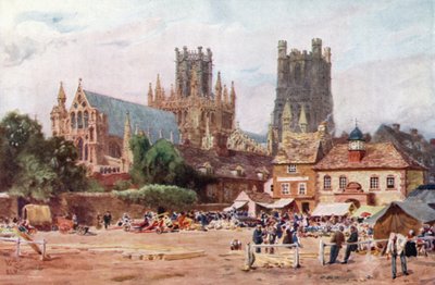 Ely, la piazza del mercato da William Wiehe Collins