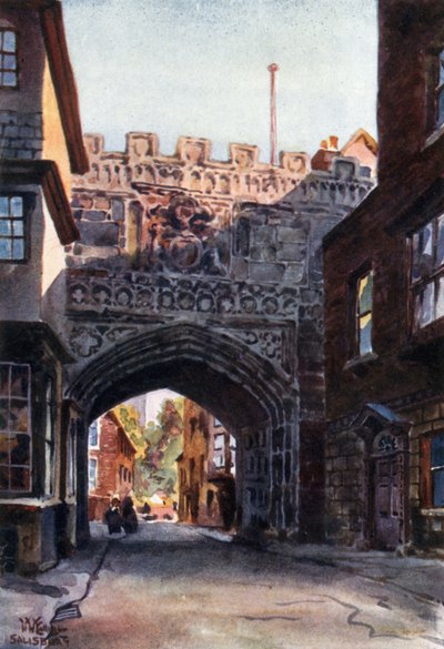 Salisbury, Porta di High Street verso il Close da William Wiehe Collins