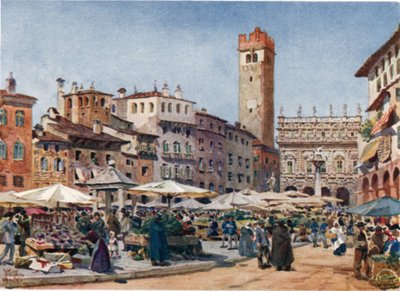 Verona. La Piazza del Mercato da William Wiehe Collins
