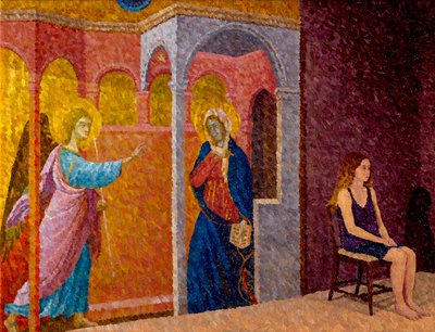 Annunciazione con ragazza seduta, 2020 da William Wilkins