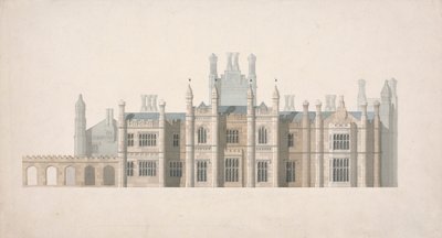 Elevazione di un progetto per i college di Cambridge da William Wilkins