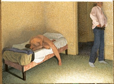 Interno con una figura che si veste da William Wilkins