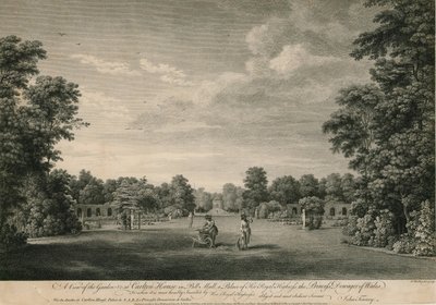 Vista del giardino di Carlton House a Pall Mall, un palazzo di Sua Altezza Reale la Principessa Vedova del Galles da William Woollett