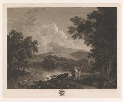 Paesaggio con Cicerone sulla riva di un fiume presso la sua villa da William Woollett