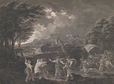 Macbeth e le streghe Shakespeare, Macbeth, Atto 1, Scena 1, 1770 da William Woollett