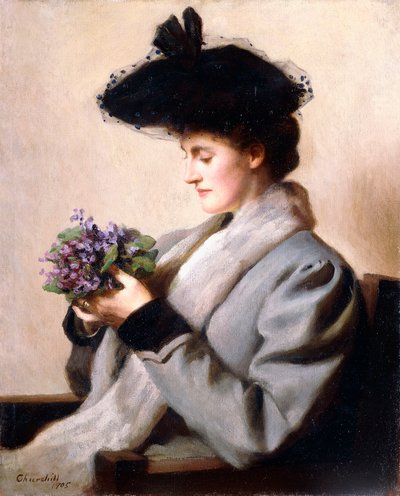 Il mazzolino di violette - Ritratto di una donna, 1905 da William Worcester Churchill
