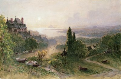 Paesaggio con una grande casa da William Wyld