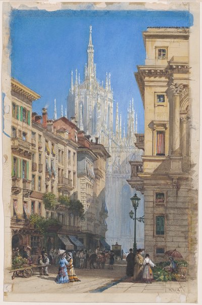 Il Duomo di Milano da una strada laterale da William Wyld