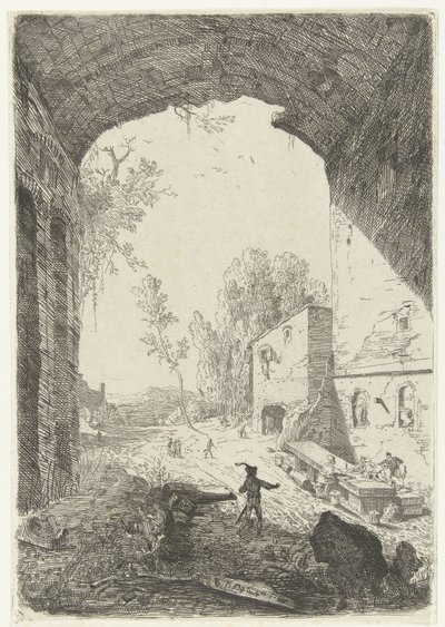Osteria presso la Grotta della Ninfa Egeria da William Young Ottley