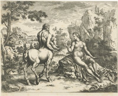 Ocyrhoë predice il destino di Chirone e Asclepio da William Young Ottley