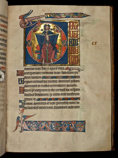 Ms 322 f.113r Salmo 109, iniziale D, La Santissima Trinità, illustrazione dal 