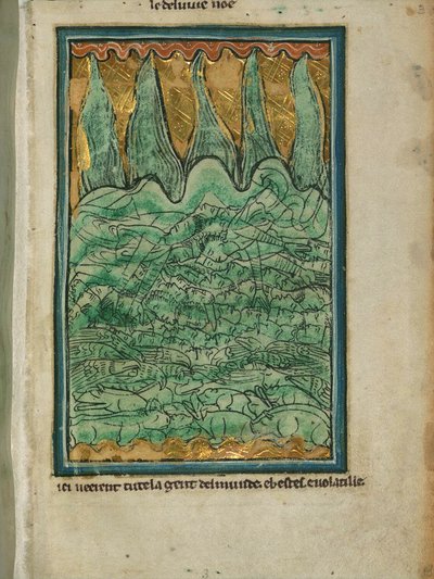Il diluvio di Noè, c.1250 da William de Brailes