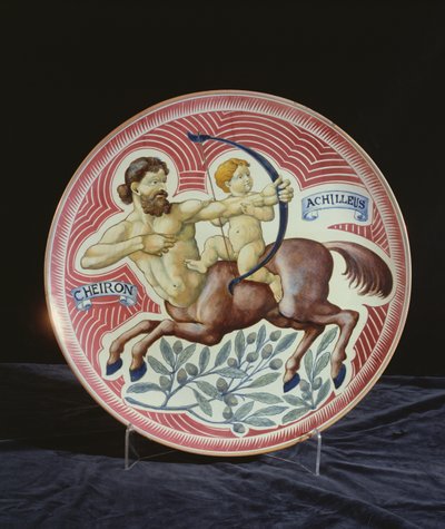Piatto raffigurante Cheiron e Achilleus da William de Morgan
