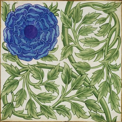 Pianta con un fiore blu da William de Morgan