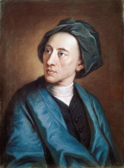 Ritratto del poeta britannico Alexander Pope con turbante da William Hoare