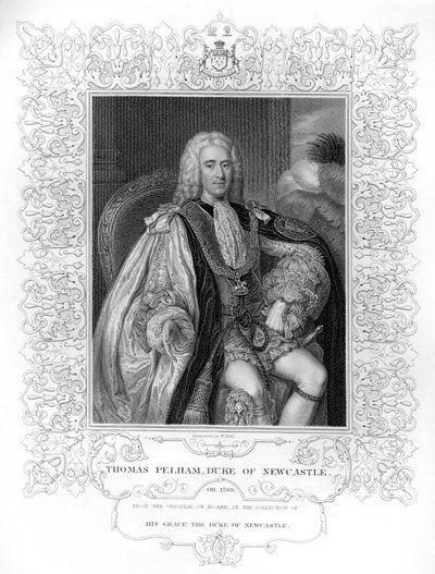 Ritratto di Thomas Pelham-Holles, 1° duca di Newcastle da William the Younger Holl