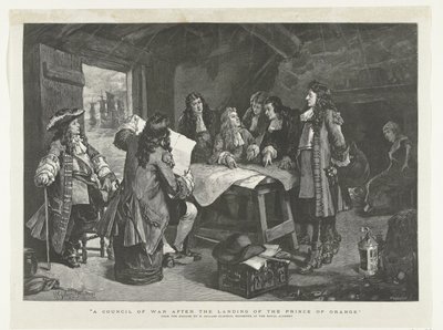 Guglielmo III tiene un consiglio di guerra in una capanna di pescatori, 1688 da Williamson