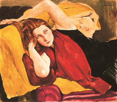 Ritratto di una ragazza con sciarpa rossa da Willy Jaeckel