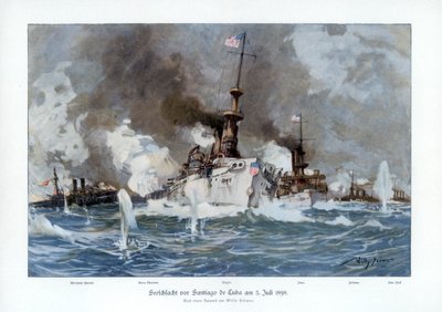 Battaglia di Santiago de Cuba, 3 luglio 1898 da Willy Stöwer