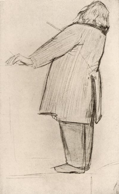 Johannes Brahms (1833-1897) compositore tedesco, che dirige (disegno) da Willy von Beckerath