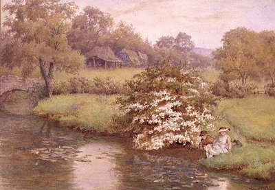 Bambini che giocano vicino a un ruscello da Wilmot R.W.S. Pilsbury