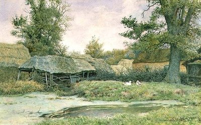 Cortile della Fattoria con Stagno e Anatre da Wilmot R.W.S. Pilsbury
