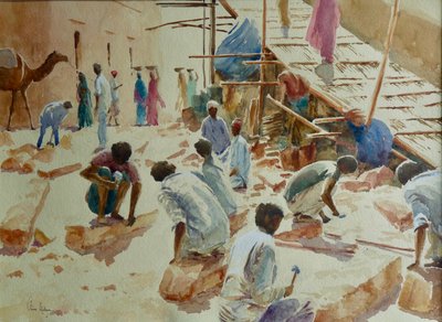 Ricostruzione delle mura - scalpellini da Wilson Clive