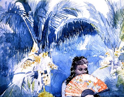 Una ragazza spagnola con un ventaglio da Winslow Homer
