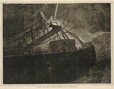 In mare - Segnalazione di un piroscafo in transito, da Ogni sabato, 8 aprile 1871 da Winslow Homer