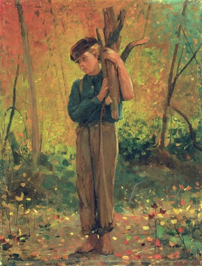 Ragazzo che tiene tronchi, 1873 da Winslow Homer