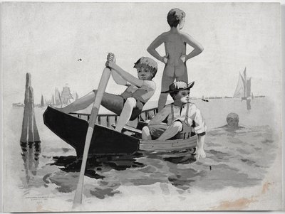 Nuoto ragazzi, Gloucester Harbor da Winslow Homer