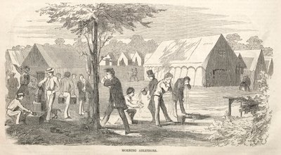 Schizzi del raduno del campo: abluzioni mattutine, 1858 da Winslow Homer