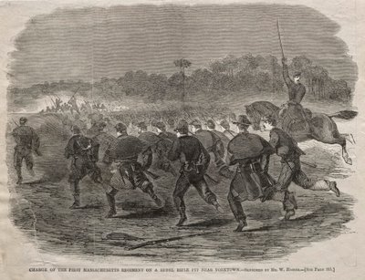 Carica del Primo Reggimento del Massachusetts su una fossa di fucilieri ribelli vicino a Yorktown, 1862 da Winslow Homer