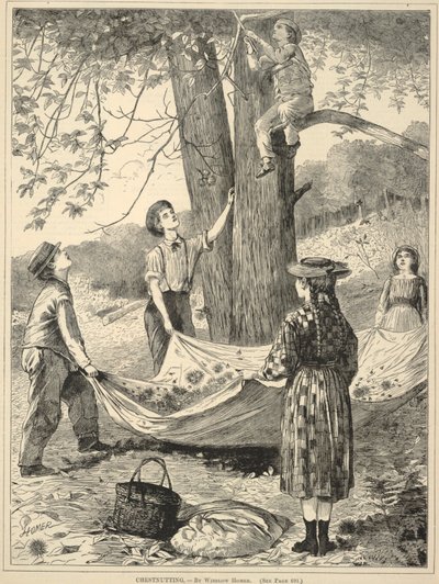 Chestnutting, da Ogni sabato: An Illustrated Journal of Choice Reading, 29 ottobre 1870 da Winslow Homer