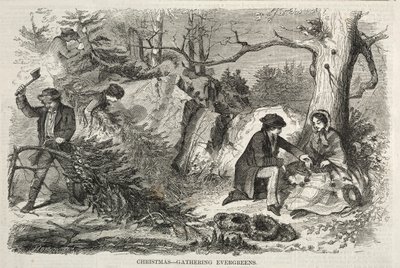 Natale - Raccolta di sempreverdi, 1858 da Winslow Homer