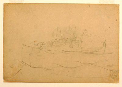 Disegno, Una barca piena di uomini, 1881-82 da Winslow Homer