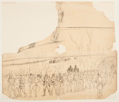 Disegno, una colonna di fanteria in marcia, 1862 da Winslow Homer