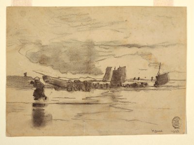 Disegno, Spiaggia con bassa marea, Cullercoats, Inghilterra, 1881 da Winslow Homer