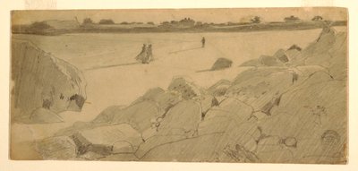 Disegno, spiaggia di Marshfield, 1869-74 da Winslow Homer