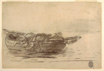 Disegno, Pescatori che si arrampicano sui moli, Cullercoats, Inghilterra, 1881-82 da Winslow Homer