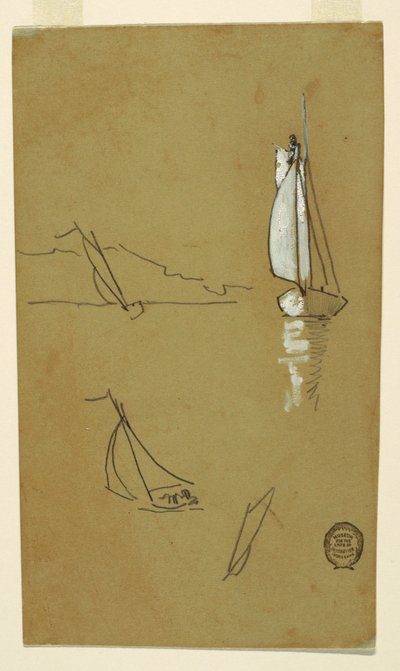 Disegno, Quattro schizzi di scialuppe, 1880 da Winslow Homer