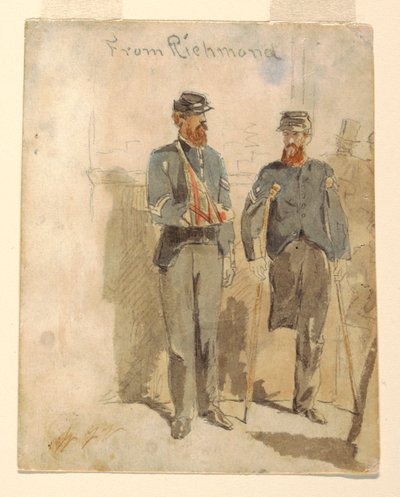 Disegno, "Da Richmond"; due soldati feriti, 1862 da Winslow Homer