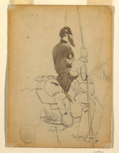 Disegno, cavaliere a cavallo, 1862 da Winslow Homer